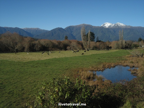 Western side of the island from the train (after crossing the southern Alps of New Zealand)