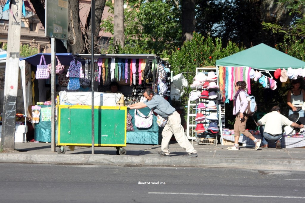 Street scene in Santiago de Chile