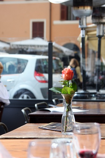 Campo de Fiore, Rome, Italy - a lonely flower Campo de Fiore, Rome, Italy - a lonely flower