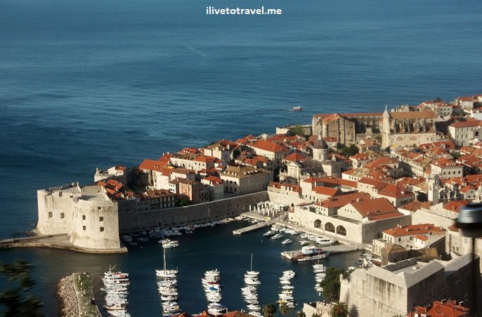 View of Dubrovnik from above Approaching Dubrovnik, Croatia coming from the airport and meetings its famous tiled roofs