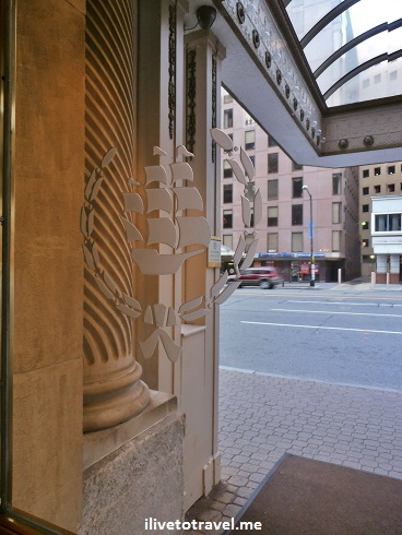 Mayflower Hotel Logo in the Mayflower Hotel door (Washington, D.C.)