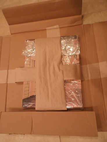 A canvas print comes shipped in a box