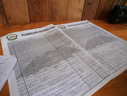 Register at camp in Kilimanjaro