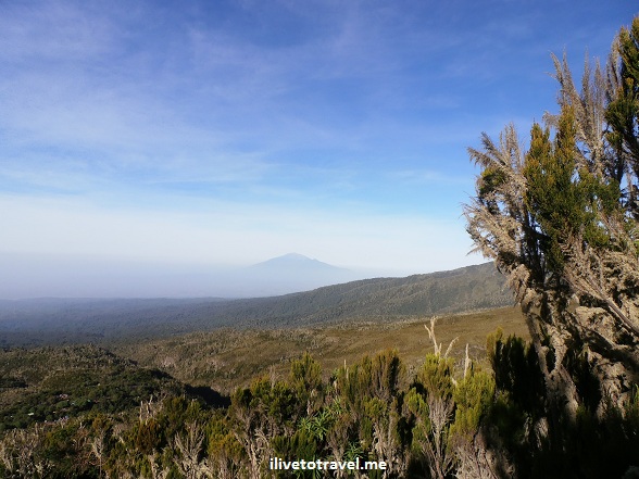 View of Mt. Meru from Mt. Kilimanjaro, Tanzania
