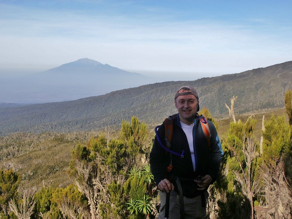 View of Mt. Meru from Mt. Kilimanjaro