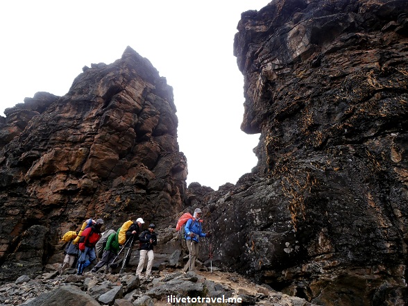 Exiting the Lava Tower Camp area in Mt. Kilimanjaro