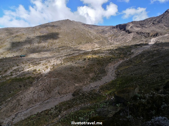 View towards Barranco Camp from the Barranco Wall