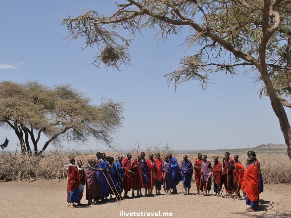Masai welcome at their village in Tanzania
