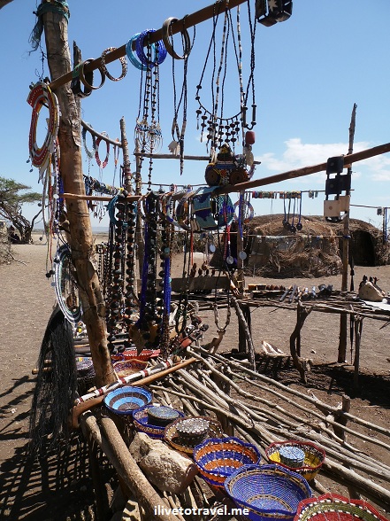 Crafts for sale at a Masai village in Tanzania