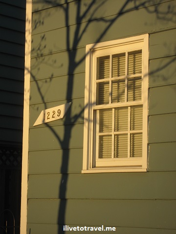 Tree shadow onto an old building in Georgetown, Washington, D.C.