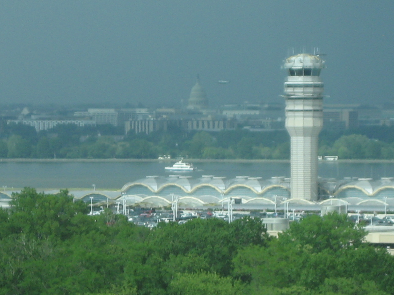 View of Reagan National and the Capitol from the Arlington Renaissance Hotel