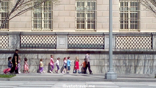 Children visiting landmarks in Washington, D.C.