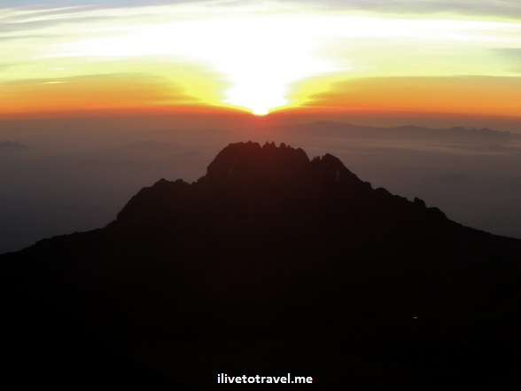 Sunrise from Kilimanjaro as we neared Stella Point