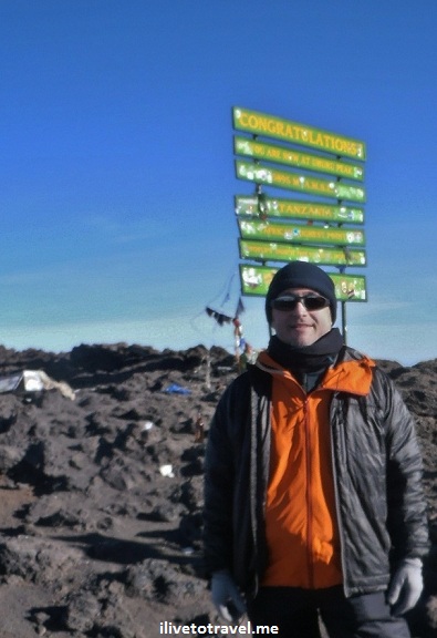 At Uhuru Peak, the summit of Kilimanjaro