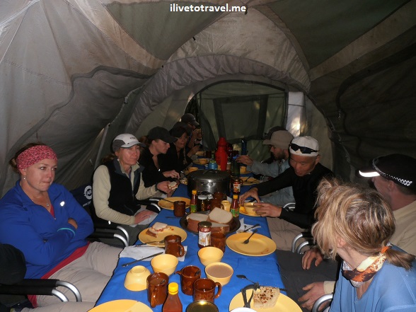Dining tent in Kilimanjaro camp