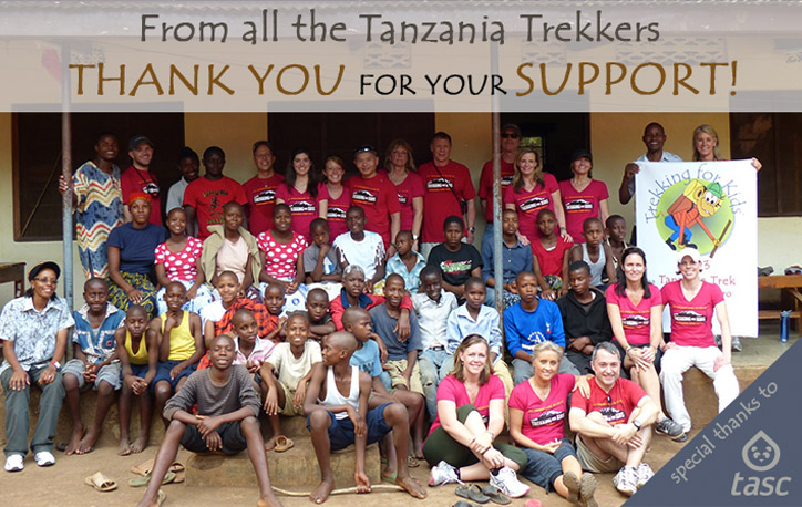 Trekking for Kids trekkers, Kili Centre staff and kids in Moshi, Tanzania