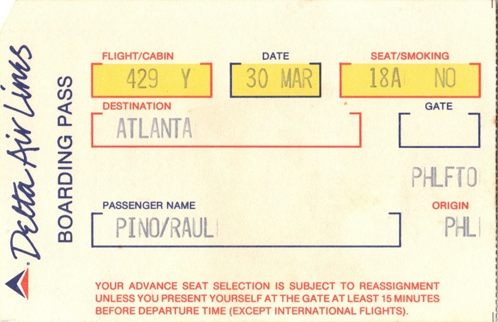 Boarding Pass Stories:  Delta Inflight Drink Options Circa 1985